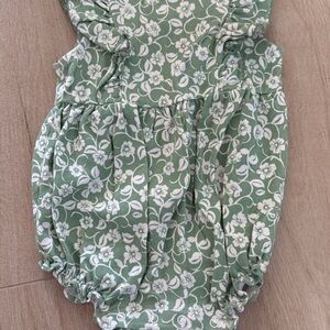 Floral Green Baby Romper